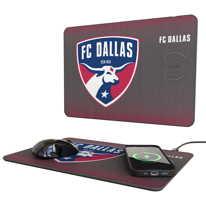 FC Dallas Linen 15-Watt Wireless Charger and Mouse Pad