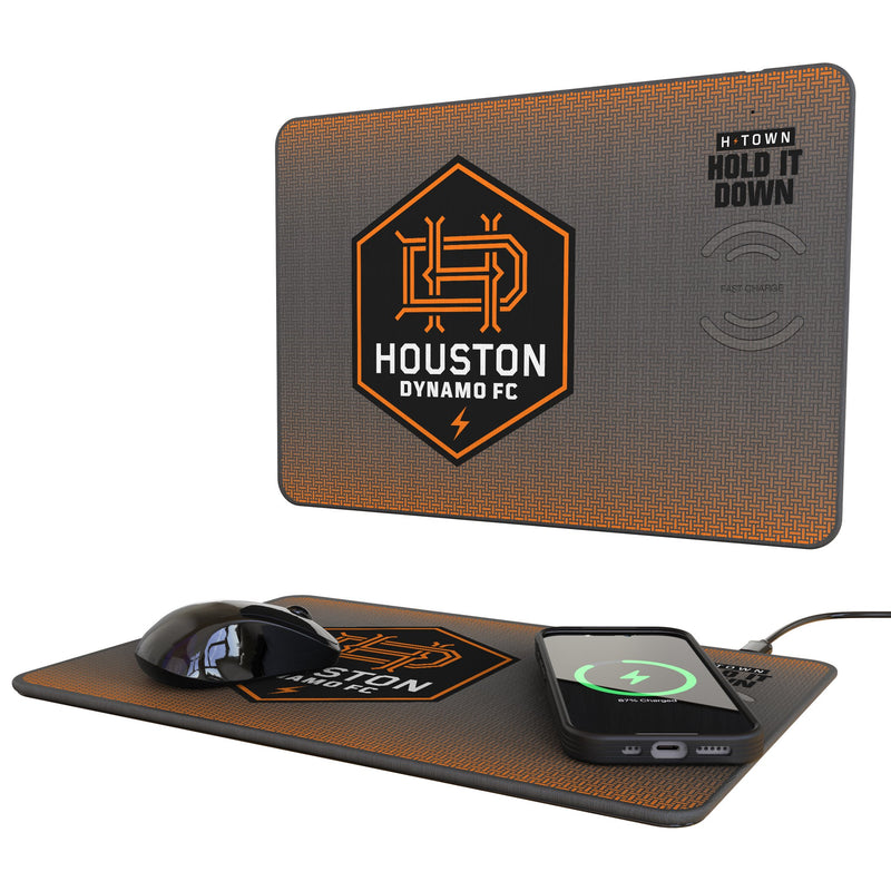 Houston Dynamo Linen 15-Watt Wireless Charger and Mouse Pad