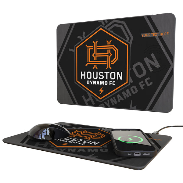 Houston Dynamo Personalized Tilt 15-Watt Wireless Charger and Mouse Pad