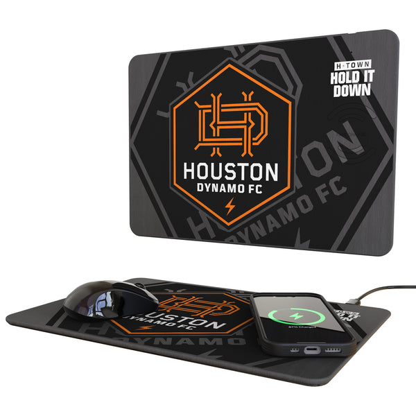 Houston Dynamo Monocolor Tilt 15-Watt Wireless Charger and Mouse Pad