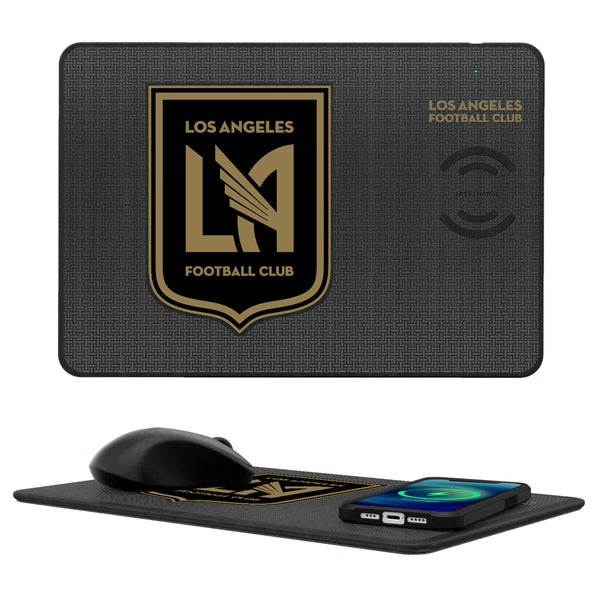 Los Angeles Football Club   Linen 15-Watt Wireless Charger and Mouse Pad