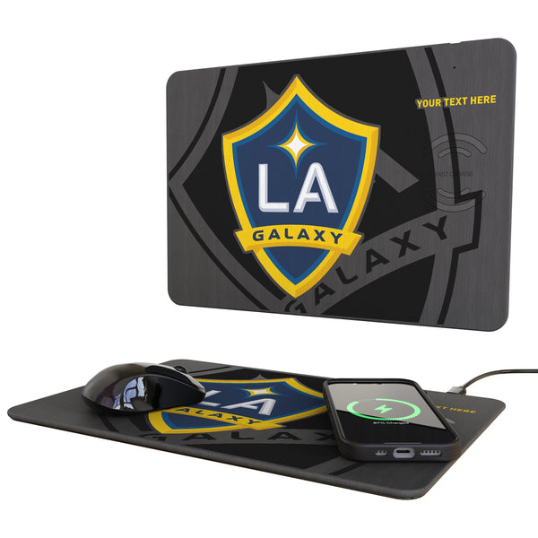 LA Galaxy Personalized Tilt 15-Watt Wireless Charger and Mouse Pad