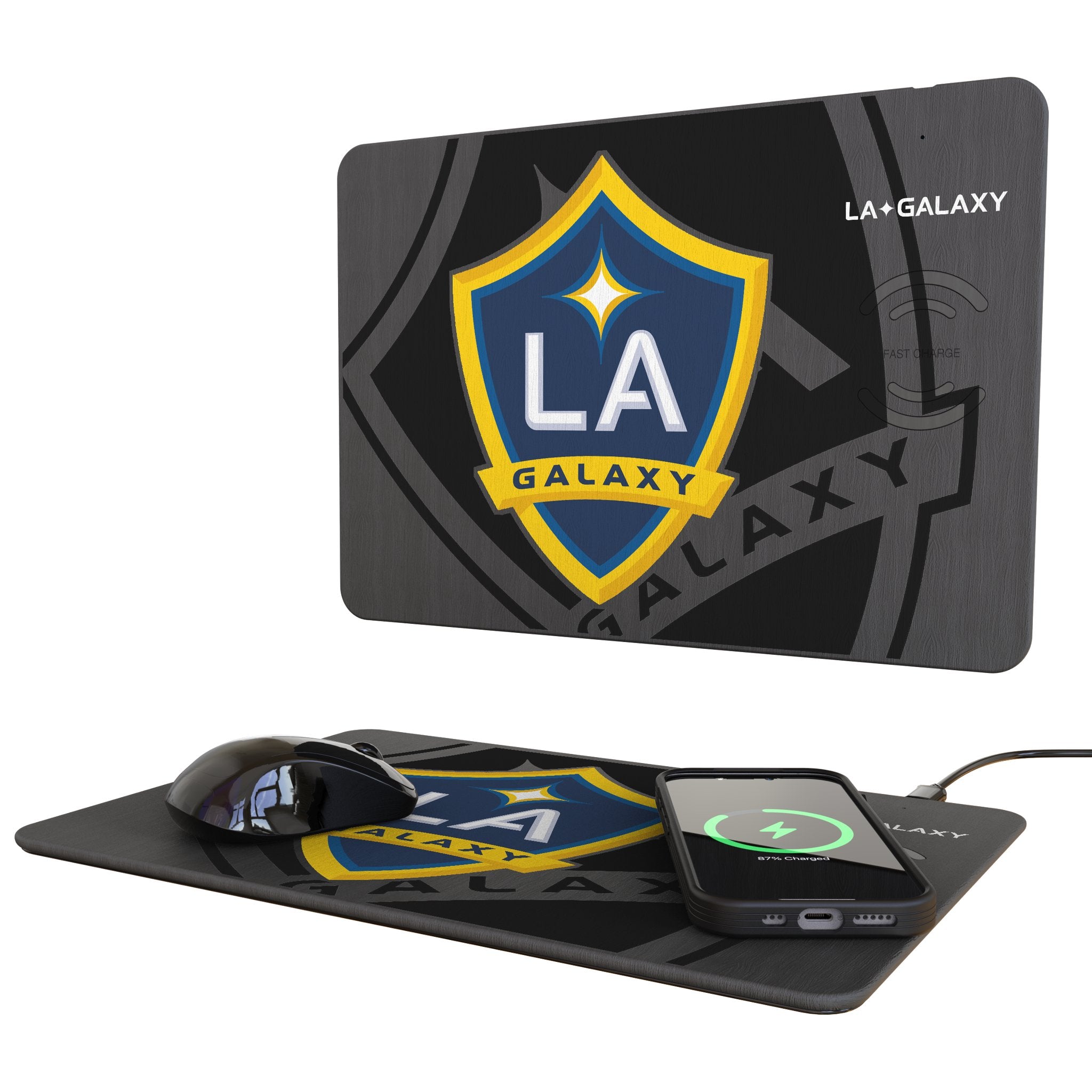 LA Galaxy Monocolor Tilt 15-Watt Wireless Charger and Mouse Pad