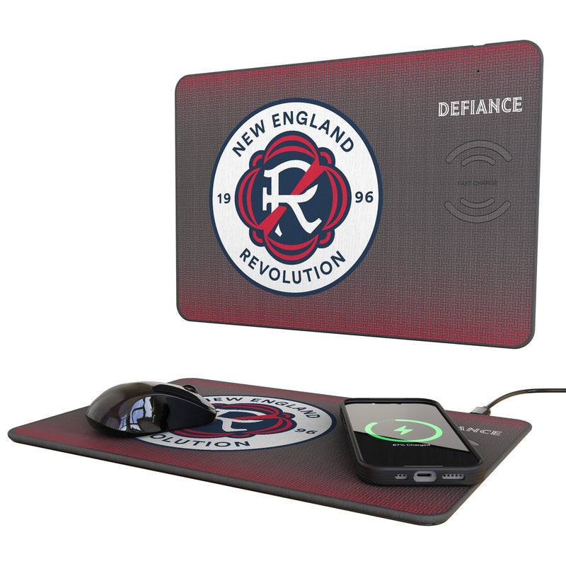 New England Revolution Linen 15-Watt Wireless Charger and Mouse Pad
