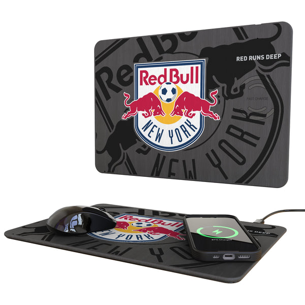New York Red Bulls Monocolor Tilt 15-Watt Wireless Charger and Mouse Pad