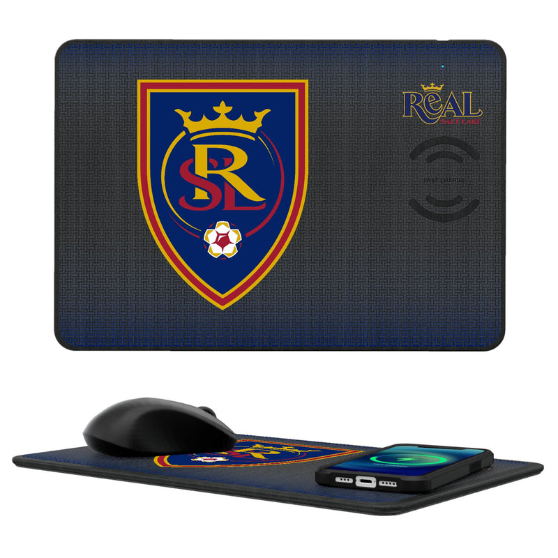 Real Salt Lake   Linen 15-Watt Wireless Charger and Mouse Pad