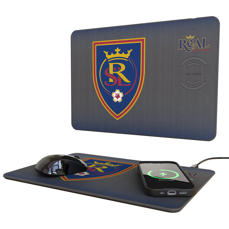 Real Salt Lake Linen 15-Watt Wireless Charger and Mouse Pad