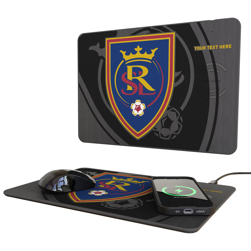 Real Salt Lake Personalized Tilt 15-Watt Wireless Charger and Mouse Pad