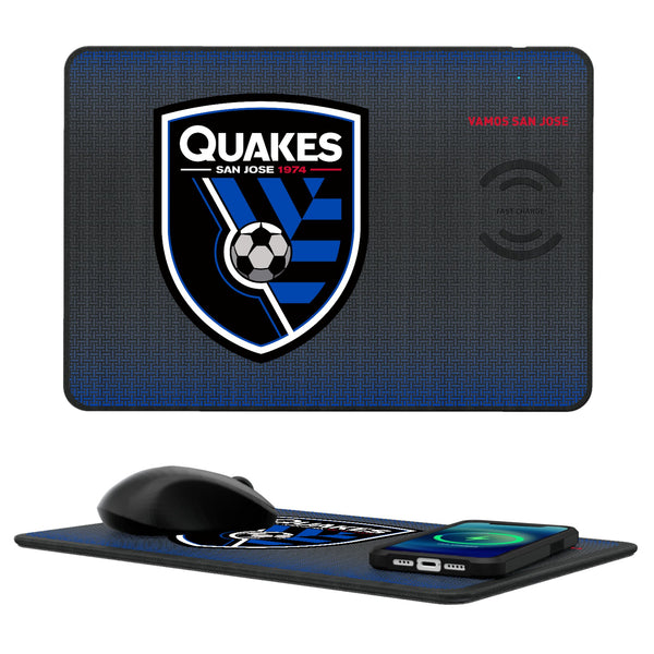 San Jose Earthquakes   Linen 15-Watt Wireless Charger and Mouse Pad