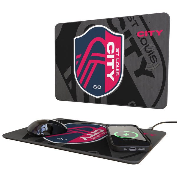 St. Louis CITY SC Monocolor Tilt 15-Watt Wireless Charger and Mouse Pad