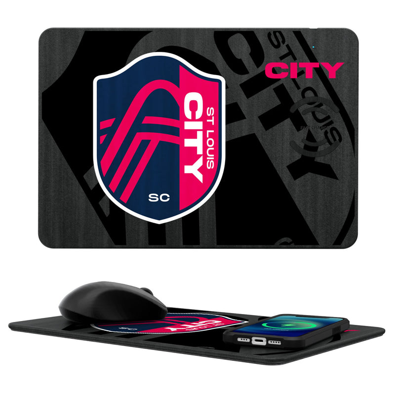 St. Louis CITY SC  Monocolor Tilt 15-Watt Wireless Charger and Mouse Pad