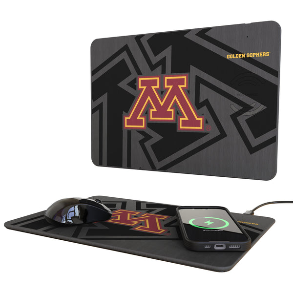 University of Minnesota Golden Gophers Monocolor Tilt 15-Watt Wireless Charger and Mouse Pad