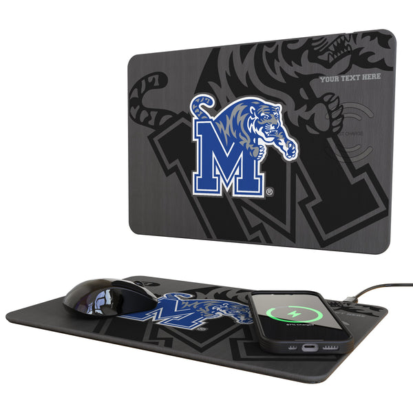 University of Memphis Tigers Personalized Tilt 15-Watt Wireless Charger and Mouse Pad