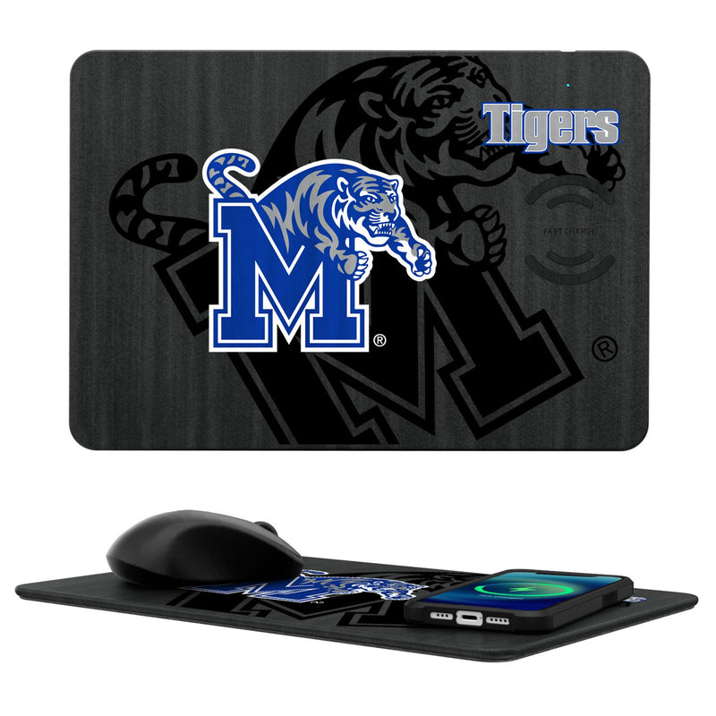 University of Memphis Tigers Monocolor Tilt 15-Watt Wireless Charger and Mouse Pad