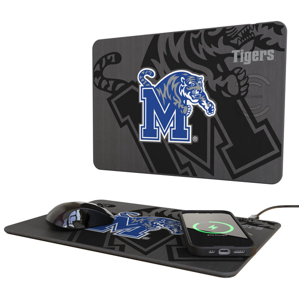 University of Memphis Tigers Monocolor Tilt 15-Watt Wireless Charger and Mouse Pad
