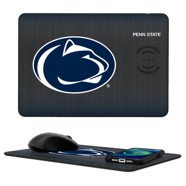Pennsylvania State University Nittany Lions Linen 15-Watt Wireless Charger and Mouse Pad