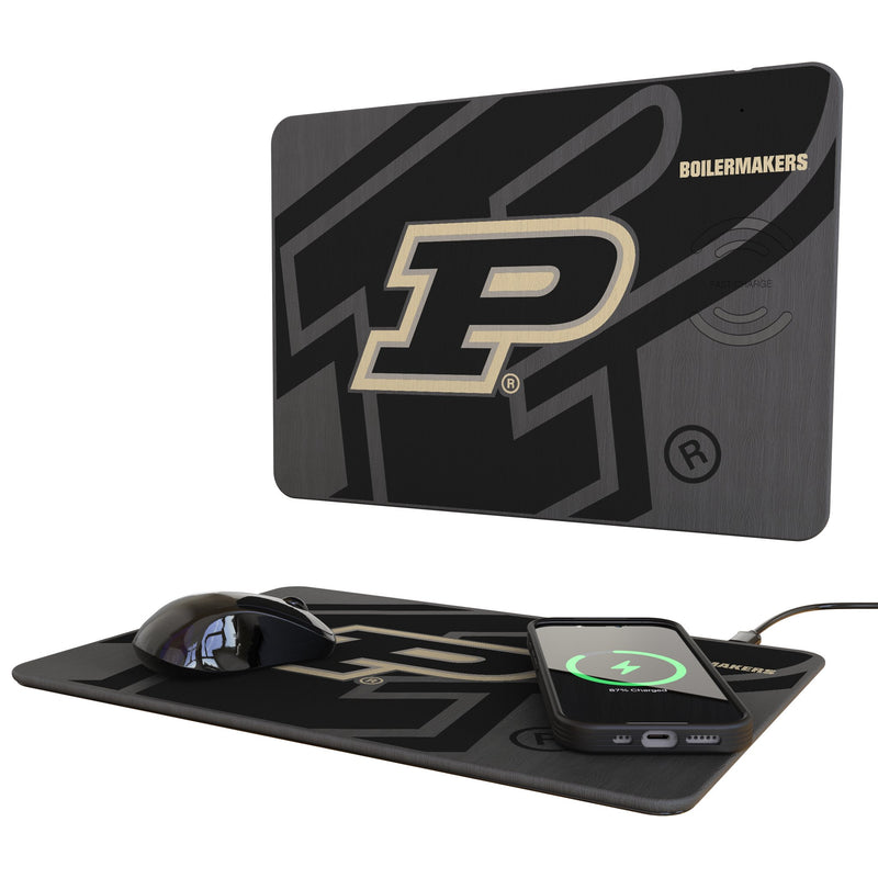 Purdue University Boilermakers Monocolor Tilt 15-Watt Wireless Charger and Mouse Pad