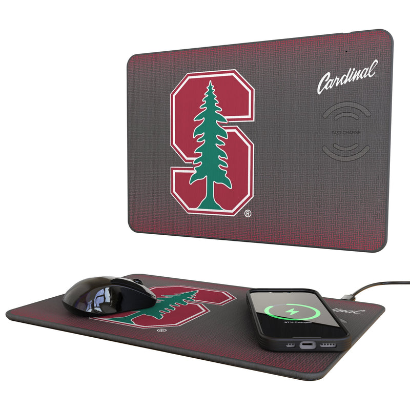Stanford University Cardinal Linen 15-Watt Wireless Charger and Mouse Pad