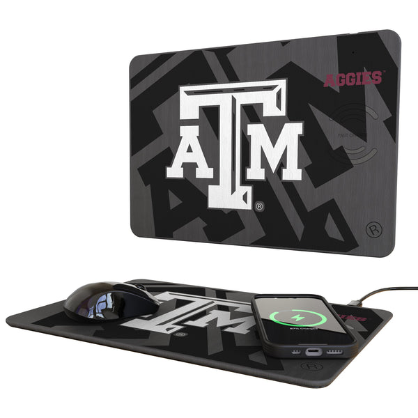 Texas A&M University Aggies Monocolor Tilt 15-Watt Wireless Charger and Mouse Pad