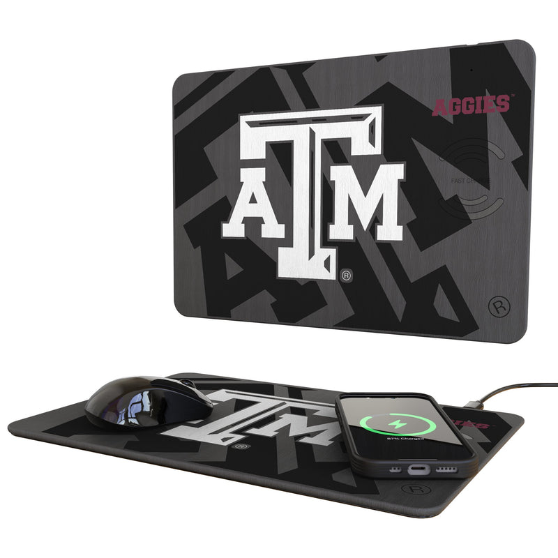 Texas A&M University Aggies Monocolor Tilt 15-Watt Wireless Charger and Mouse Pad