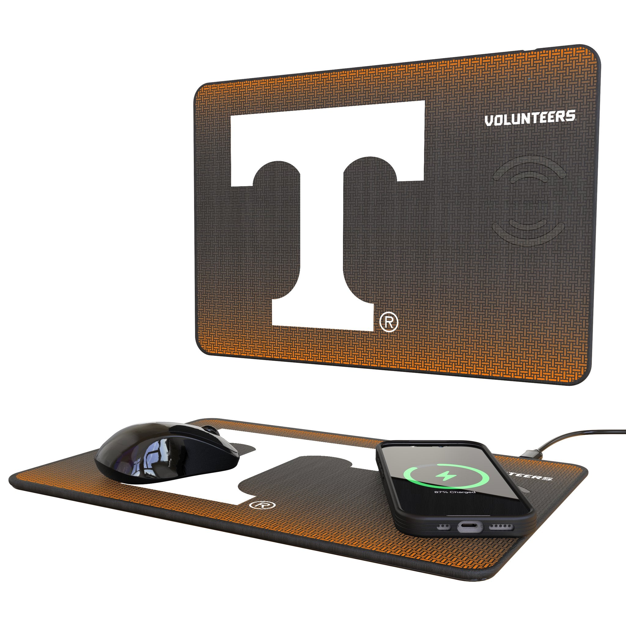 University of Tennessee Volunteers Linen 15-Watt Wireless Charger and Mouse Pad