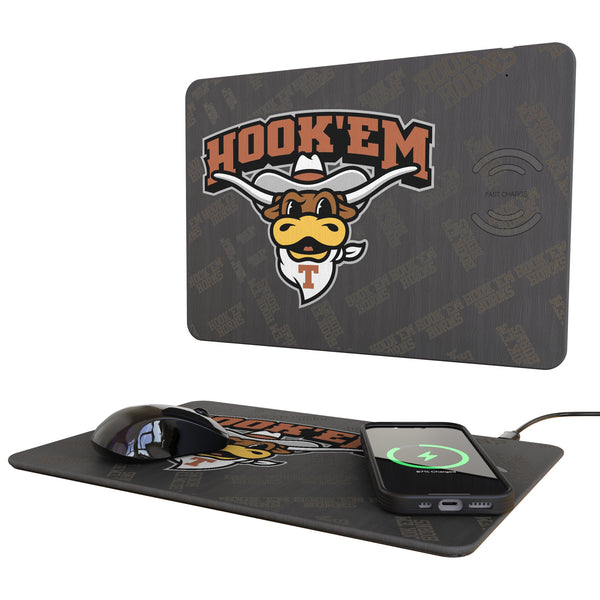 University of Texas Longhorns Quadtile 15-Watt Wireless Charger and Mouse Pad