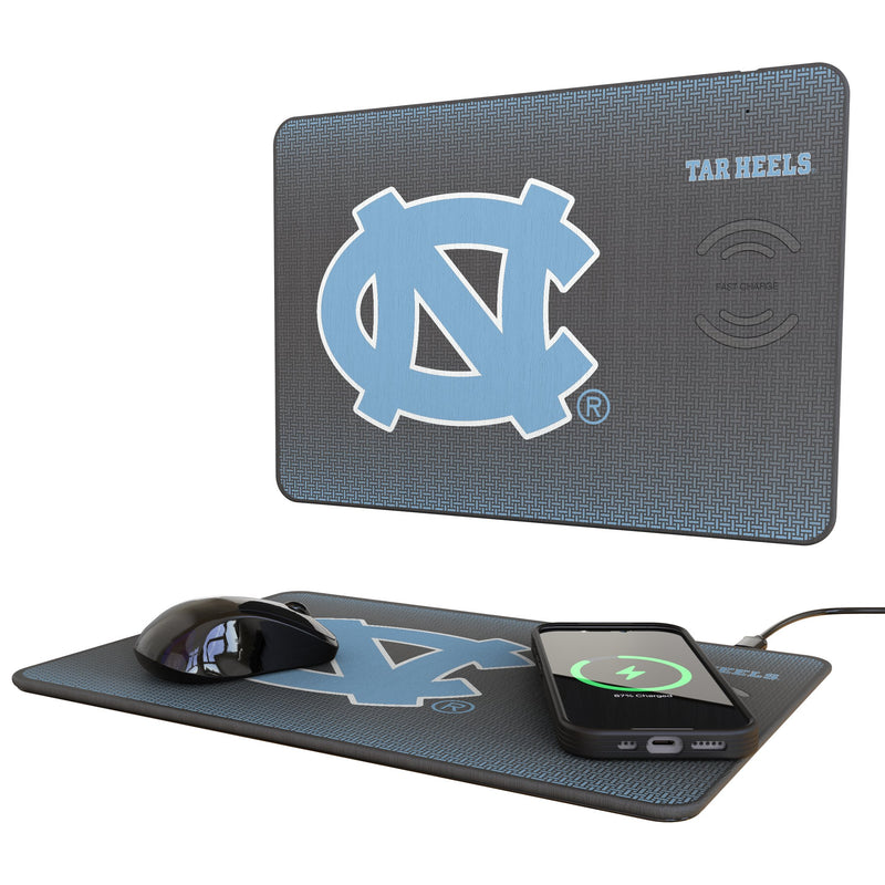 University of North Carolina Tar Heels Linen 15-Watt Wireless Charger and Mouse Pad