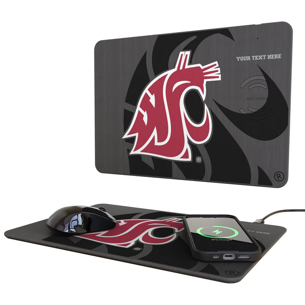 Washington State University Cougars Personalized Tilt 15-Watt Wireless Charger and Mouse Pad