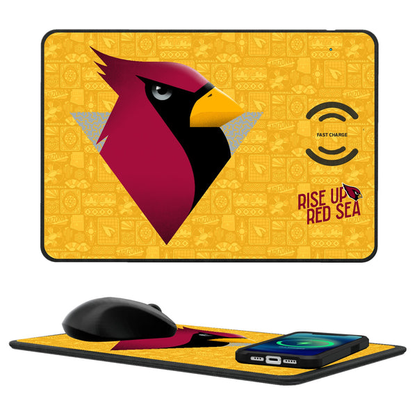 Arizona Cardinals 2024 Illustrated Limited Edition 15-Watt Wireless Charger and Mouse Pad