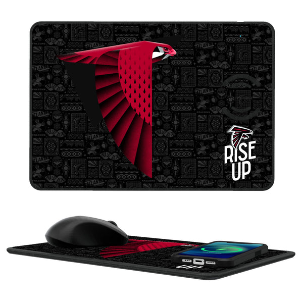 Atlanta Falcons 2024 Illustrated Limited Edition 15-Watt Wireless Charger and Mouse Pad