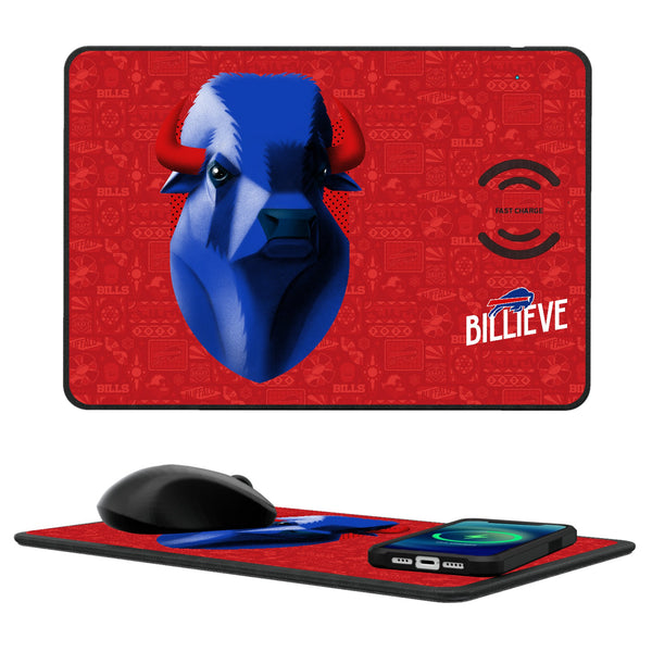 Buffalo Bills 2024 Illustrated Limited Edition 15-Watt Wireless Charger and Mouse Pad