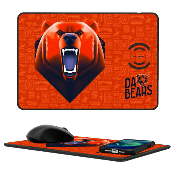 Chicago Bears 2024 Illustrated Limited Edition 15-Watt Wireless Charger and Mouse Pad