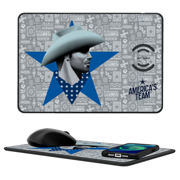 Dallas Cowboys 2024 Illustrated Limited Edition 15-Watt Wireless Charger and Mouse Pad