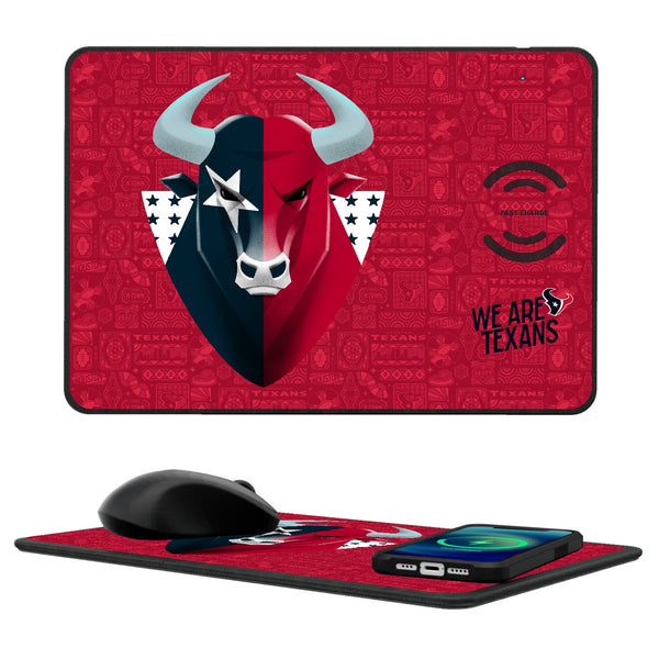 Houston Texans 2024 Illustrated Limited Edition 15-Watt Wireless Charger and Mouse Pad