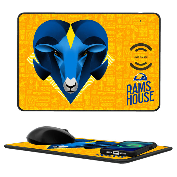 Los Angeles Rams 2024 Illustrated Limited Edition 15-Watt Wireless Charger and Mouse Pad