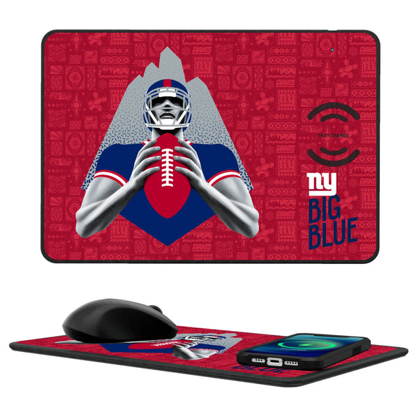 New York Giants 2024 Illustrated Limited Edition 15-Watt Wireless Charger and Mouse Pad