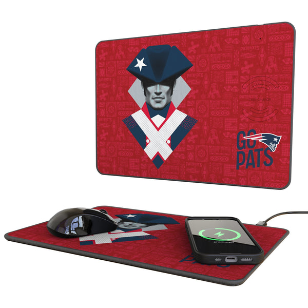 New England Patriots 2024 Edition 15-Watt Wireless Charger and Mouse Pad