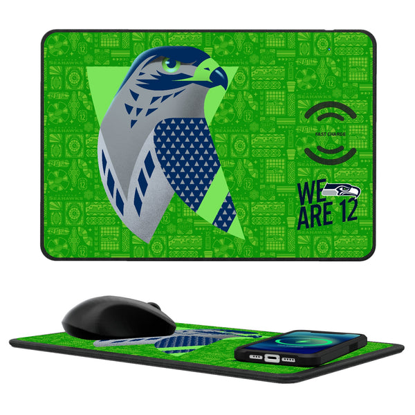 Seattle Seahawks 2024 Illustrated Limited Edition 15-Watt Wireless Charger and Mouse Pad