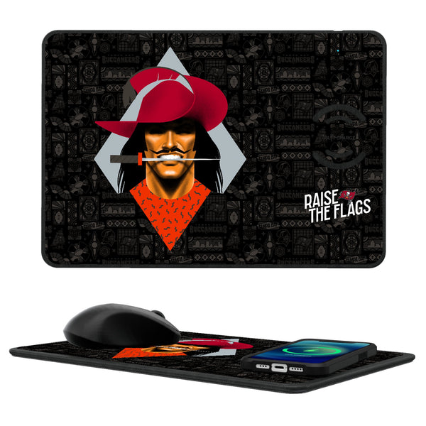 Tampa Bay Buccaneers 2024 Illustrated Limited Edition 15-Watt Wireless Charger and Mouse Pad