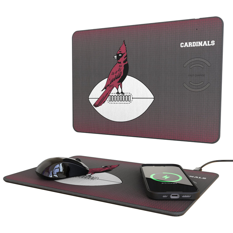 Chicago Cardinals 1947-1959 Historic Collection Linen 15-Watt Wireless Charger and Mouse Pad