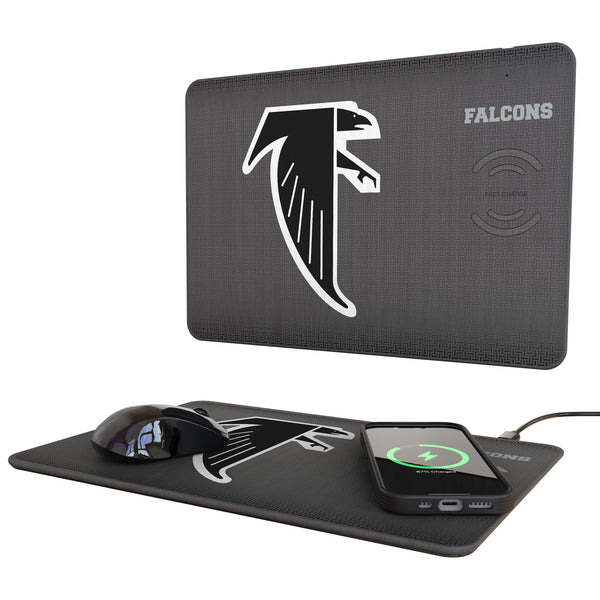Atlanta Falcons Classic Linen 15-Watt Wireless Charger and Mouse Pad