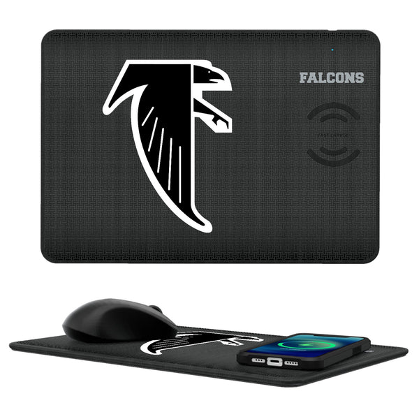 Atlanta Falcons Classic  Linen 15-Watt Wireless Charger and Mouse Pad