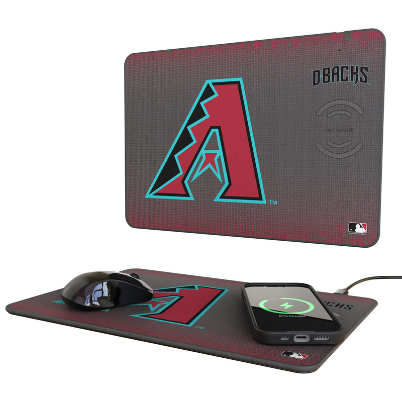 Arizona Diamondbacks Linen 15-Watt Wireless Charger and Mouse Pad