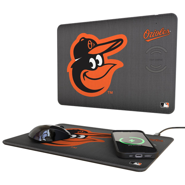 Baltimore Orioles Linen 15-Watt Wireless Charger and Mouse Pad