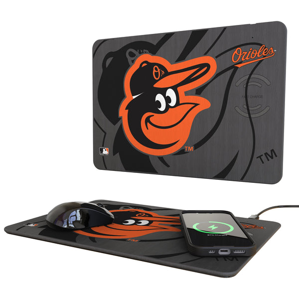 Baltimore Orioles Monocolor Tilt 15-Watt Wireless Charger and Mouse Pad