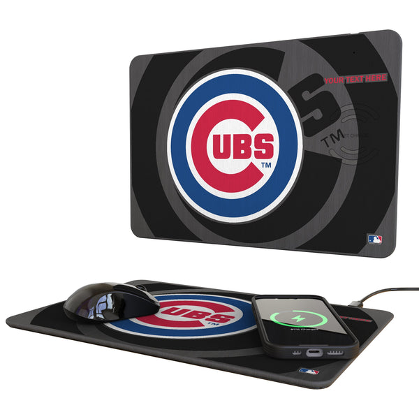 Chicago Cubs Personalized Tilt 15-Watt Wireless Charger and Mouse Pad