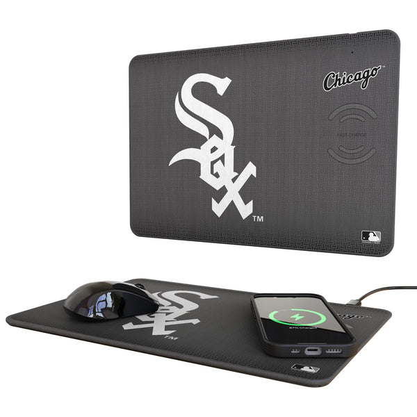 Chicago White Sox Linen 15-Watt Wireless Charger and Mouse Pad