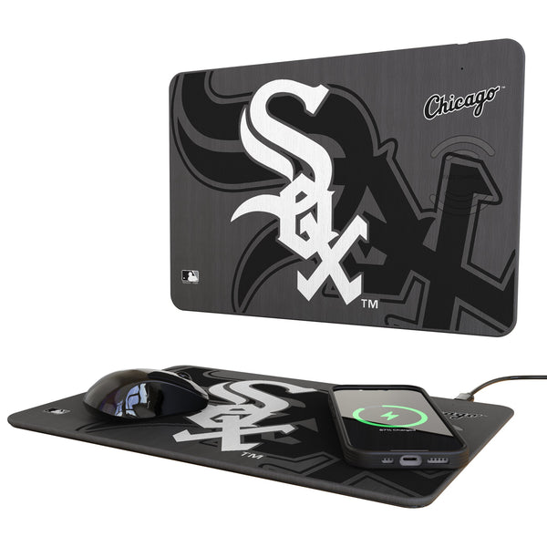 Chicago White Sox Monocolor Tilt 15-Watt Wireless Charger and Mouse Pad