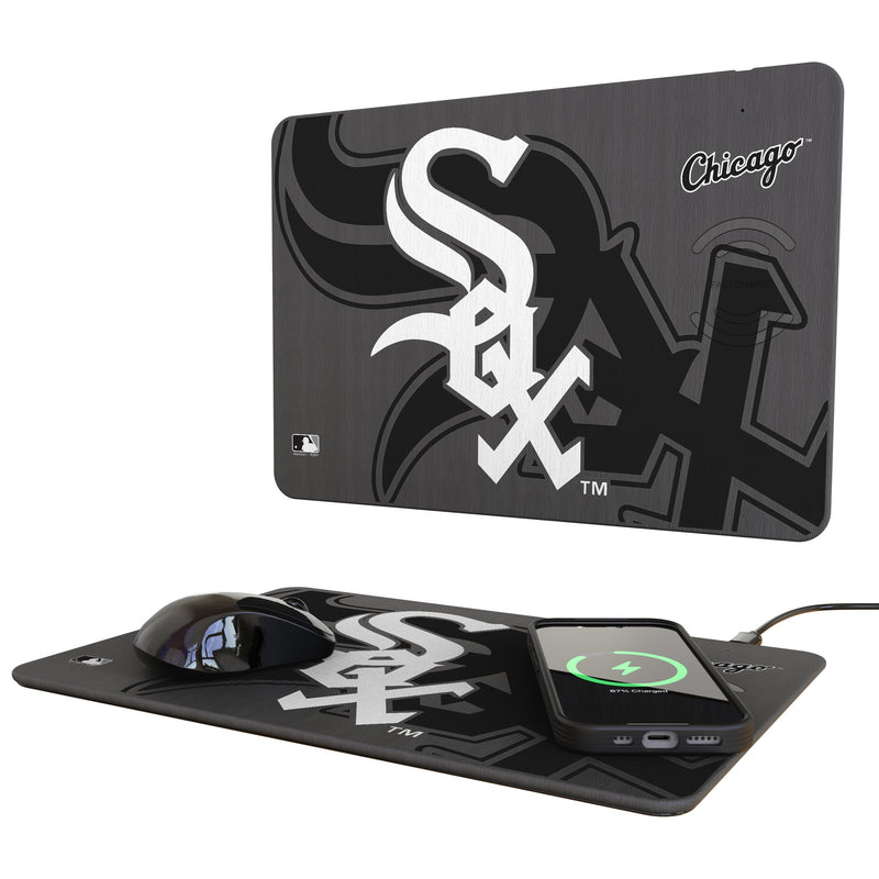 Chicago White Sox Monocolor Tilt 15-Watt Wireless Charger and Mouse Pad