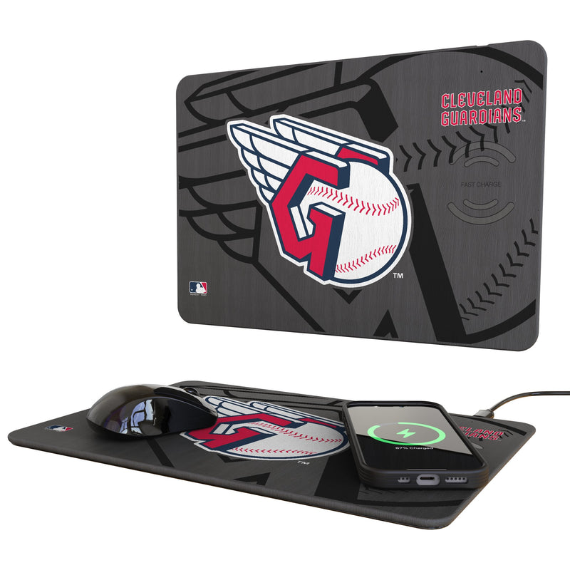 Cleveland Guardians Monocolor Tilt 15-Watt Wireless Charger and Mouse Pad